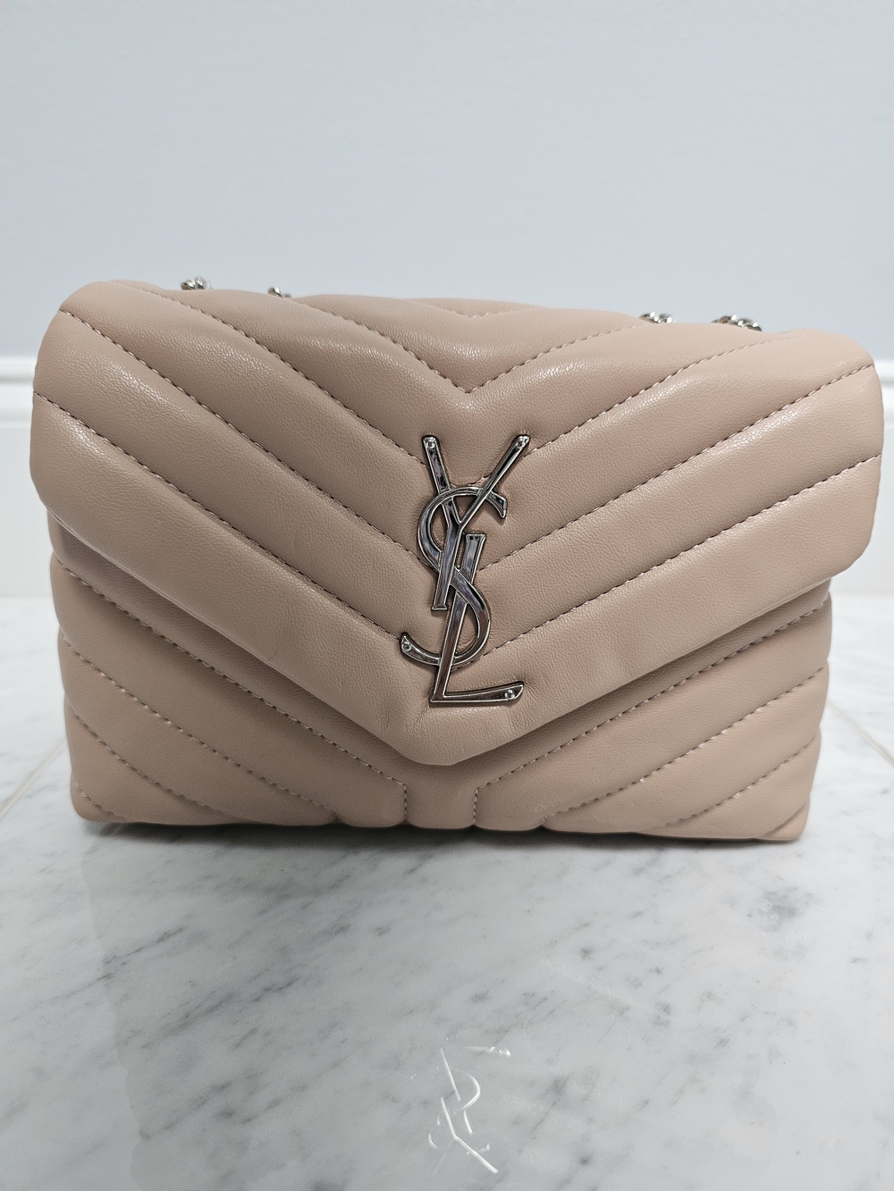 Quilted Leather Shoulder Bag in Blush
